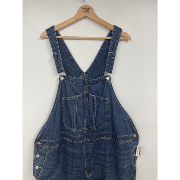 NWT Old Navy Women’s Plus Size 26 Denim Overalls Medium Wash Adjustable Straps - Picture 4 of 16